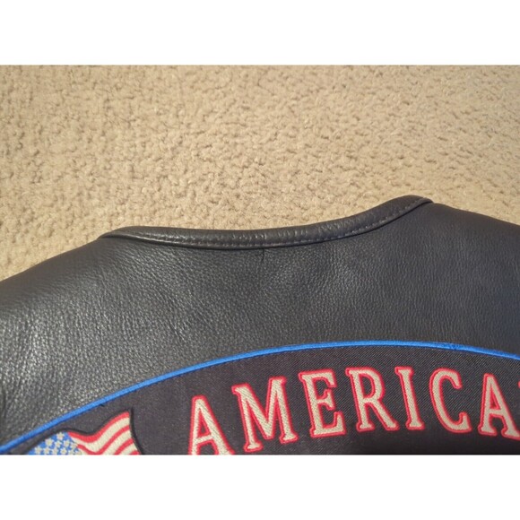 First Classics Leather Vest Mens XL With Firefighter, Flag, Eagle Patches - Picture 14 of 16